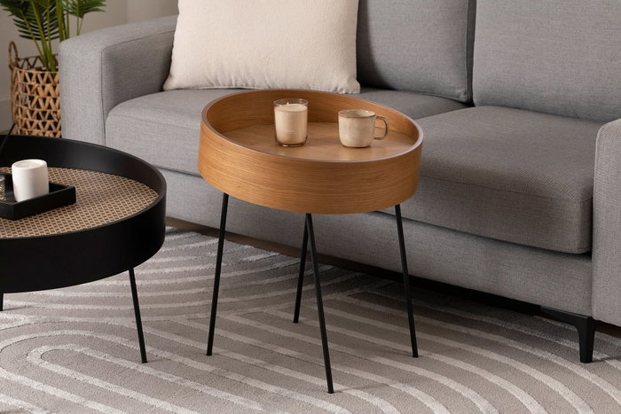 Hanah Home Ilo Mesa Auxiliar Natural y Madera Hanah Home Ilo Mesa Auxiliar Natural y Madera
